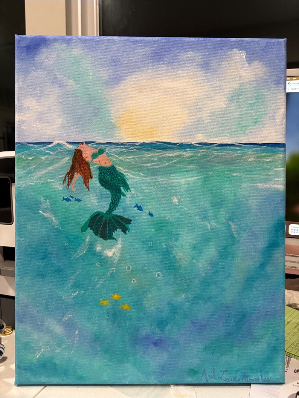 “Coming to the Surface” original oil painting